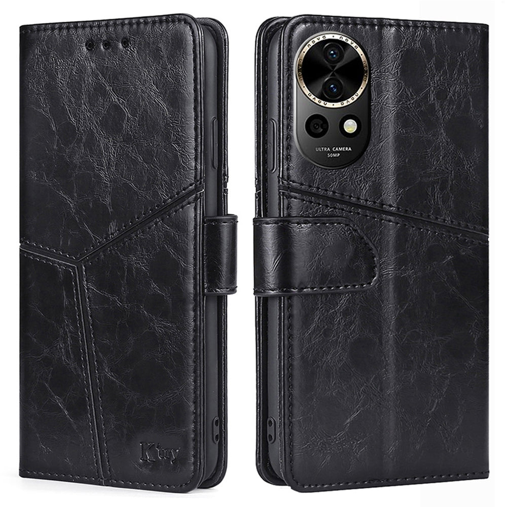 For Huawei nova 12 5G Case Geometric Splicing Phone Leather Cover with Wallet Stand For Huawei nova 12 5G Case Geometric Splicing Phone Leather Cover with Wallet Stand